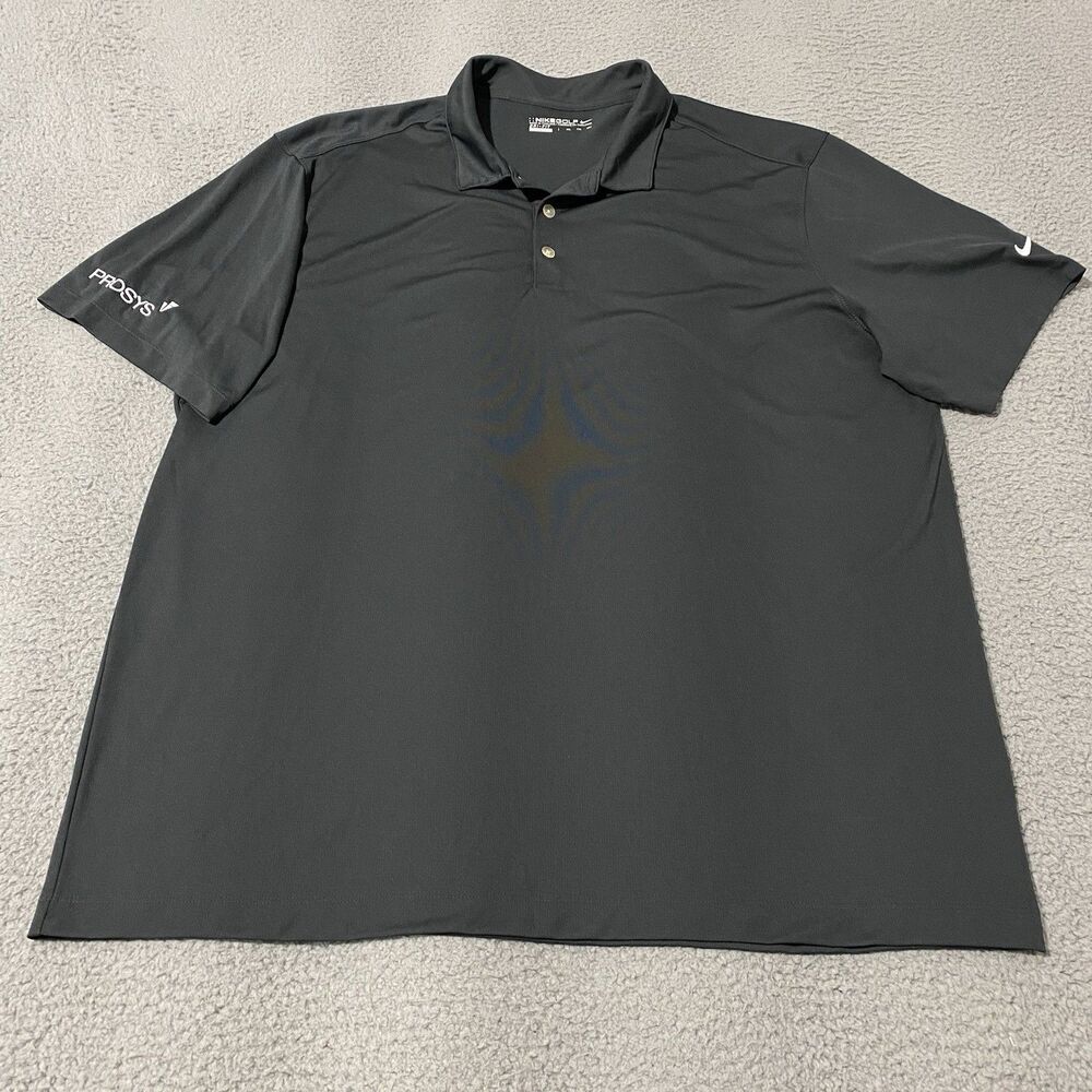 PROSYS Polo Shirt Nike Golf Mens XXL Gray Dri Fit Short Sleeve Employee Office